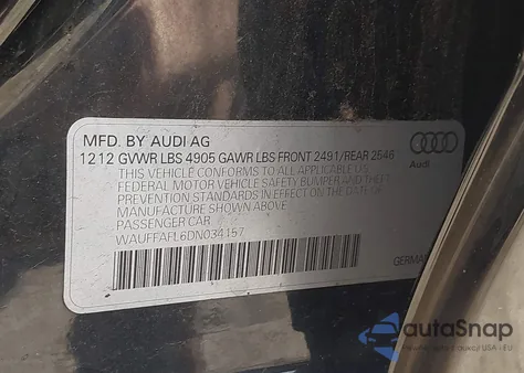 2011 Audi A8 L 4.2 из США, поврежденный, VIN WAURVAFD4BN019033